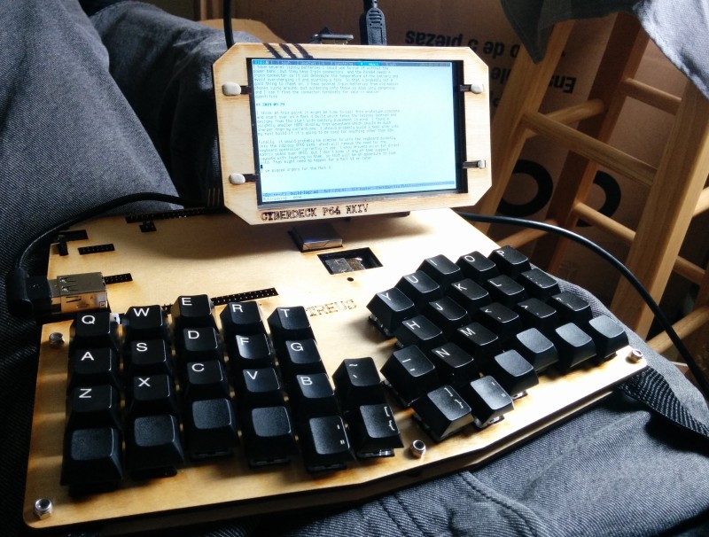 sitting on a lap, used to write this document