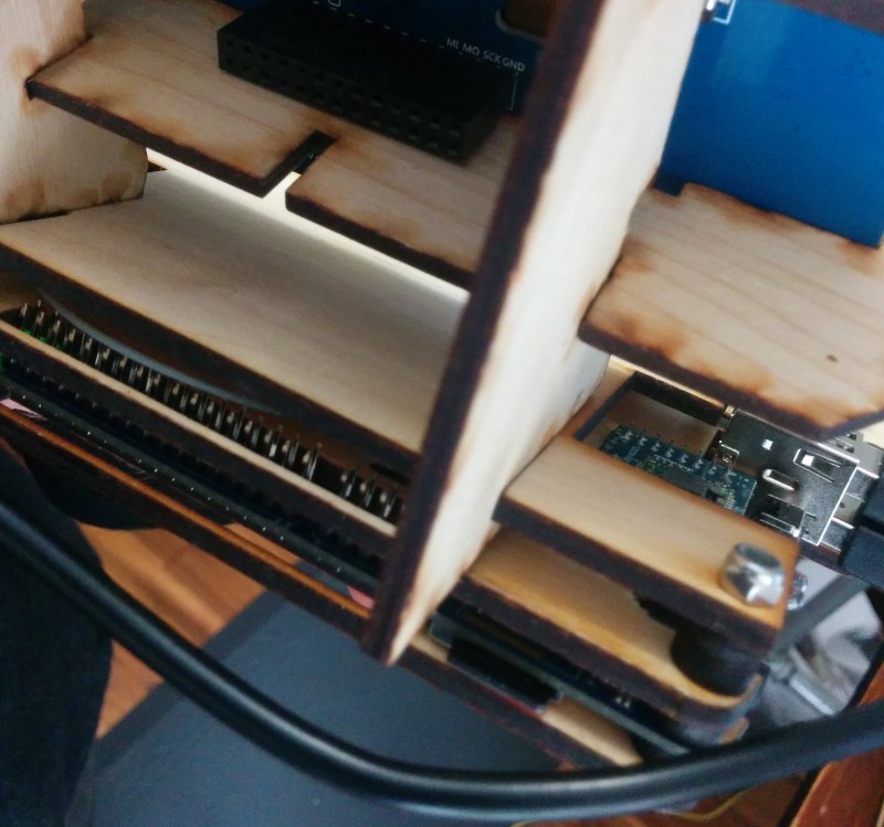 Back view of screen bracket